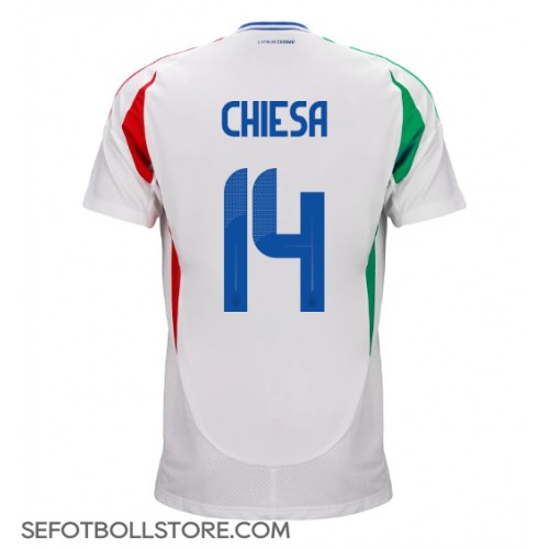 Italien Federico Chiesa #14 Replika Bortatröja EM 2024 Kortärmad